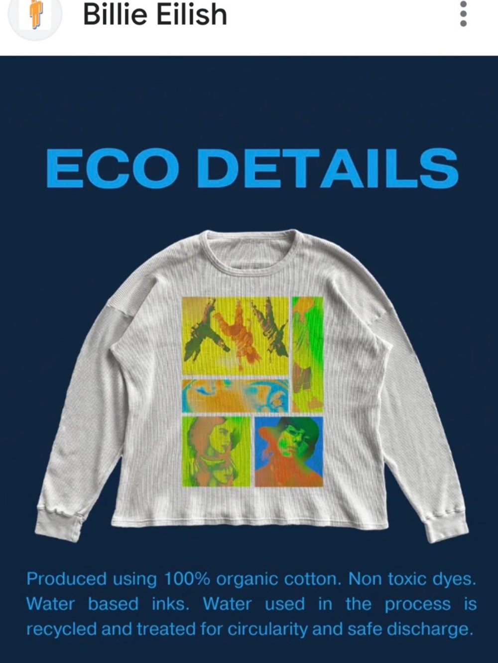 Billie Eilish Birds of a Feather Thermal Long Sleeve Shirt Size XL pre-owned